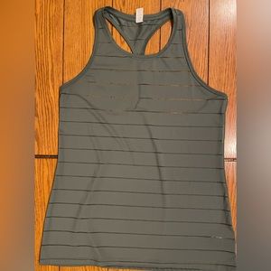 EUC Athleta Chi Racerback Tank Top, olive green, size medium, mesh